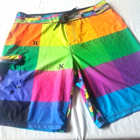 Hurley Rainbow Sz. 38 Board Shorts - Picture 1 of 9